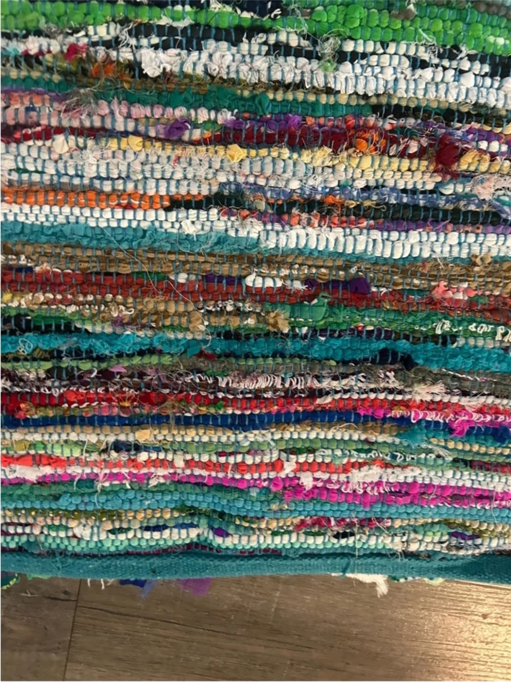 Shaggy Fabric‎ Accent Rag Rug Bright Multicolor 20” x 32” - NWOT